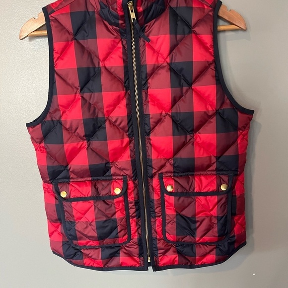 J. Crew Excursion Down Quilted Puffer Vest Tartan Buffalo Check Plaid - Picture 5 of 10